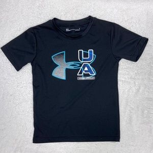 Underarmour heatgear black short sleeve tee size 6 boys